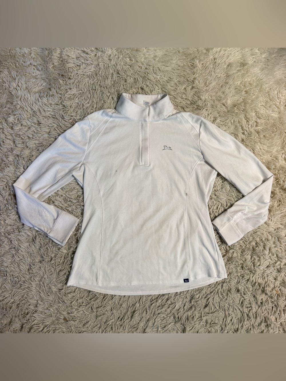 Women’s Large White RJ Classics Long Sleeve Horseback Riding Show Shirt
